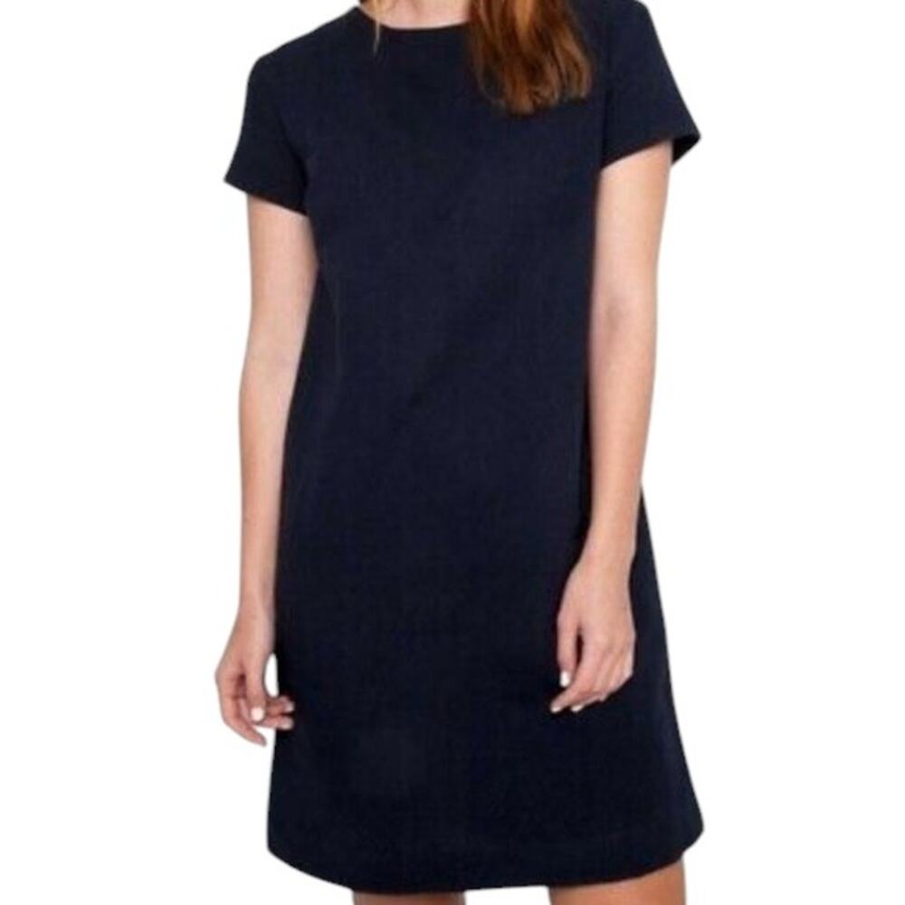 J. Jill PureJill Black Linen Short Sleeve Dress